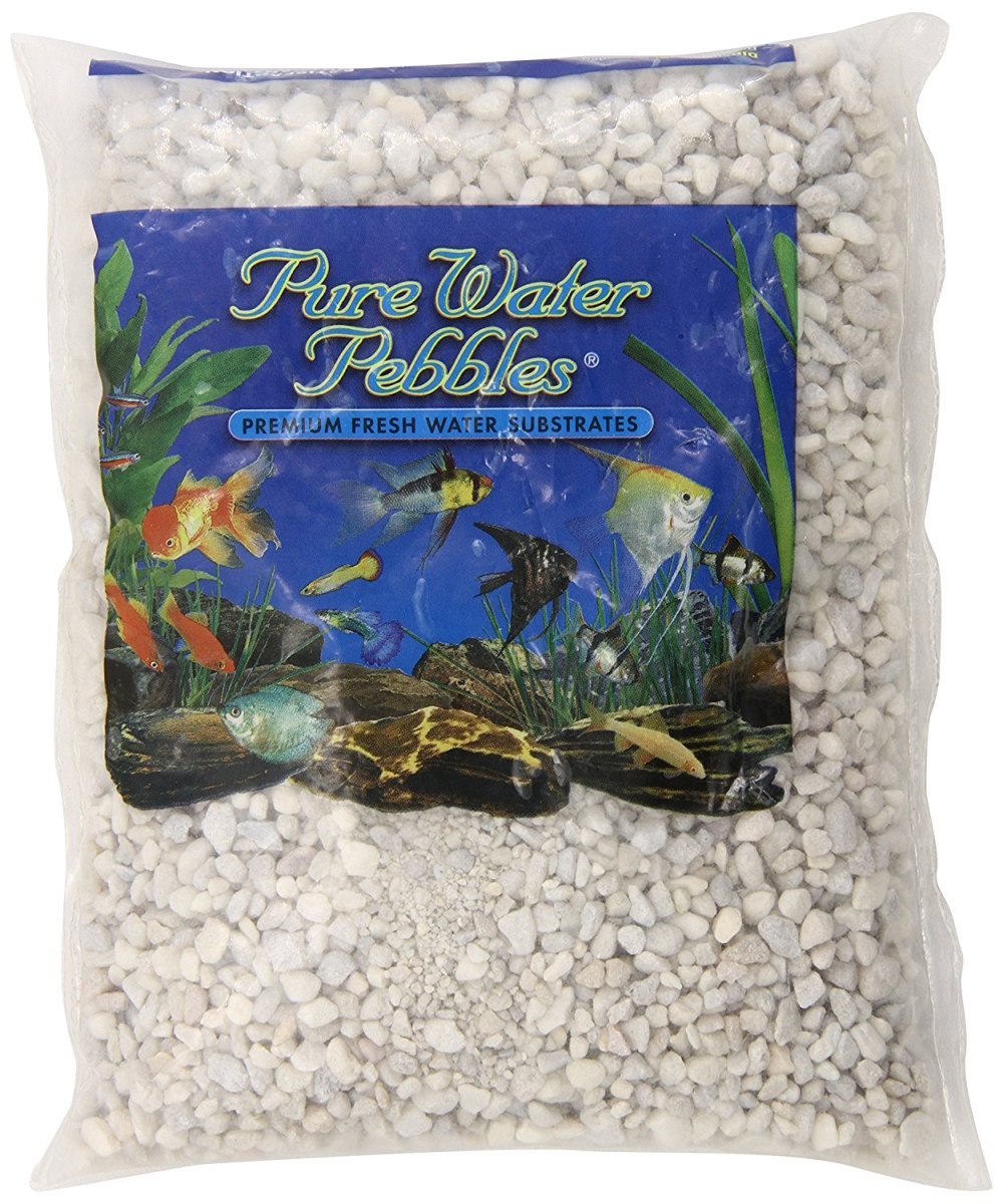 Worldwide Imports 029532 5 Oz Pure Water Pebbles Aquarium Gravel, Snow Light - 6 Pieces