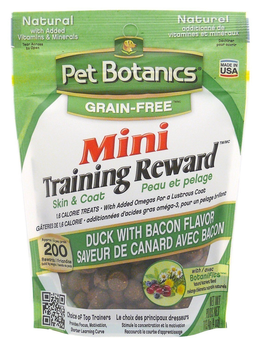 121172 4 Oz Pet Botanics Mini Training Rewards Grain Free Duck With Bacon Treats For Dog