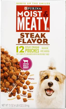 381357 72 Oz Moist & Meaty Stk Dog - Pack Of 4