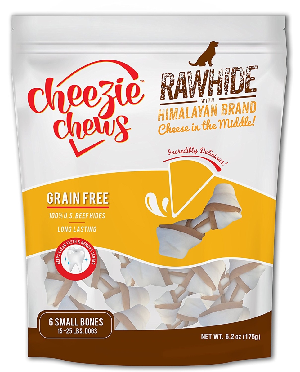 134552 Cheezie Chews Rawhide With Himalayan Brand Cheese In The Middle, Small 6 Pack
