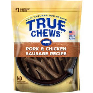 314049 14 Oz True Chews Pork & Chicken Sausage Recipe Dog Treats