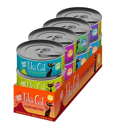 759125 2.8 Oz Queen Emma Luau Variety Pack Grain-free Canned Cat Food - Case Of 12