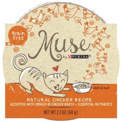 381236 2.1 Oz Muse Natural Chicken With Spinach Cat Food - Case Of 10