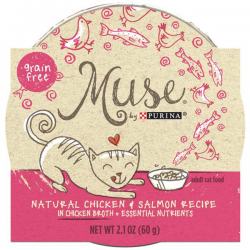 381241 2.1 Oz Muse Natural Chicken & Salmon Cat Food - Case Of 10