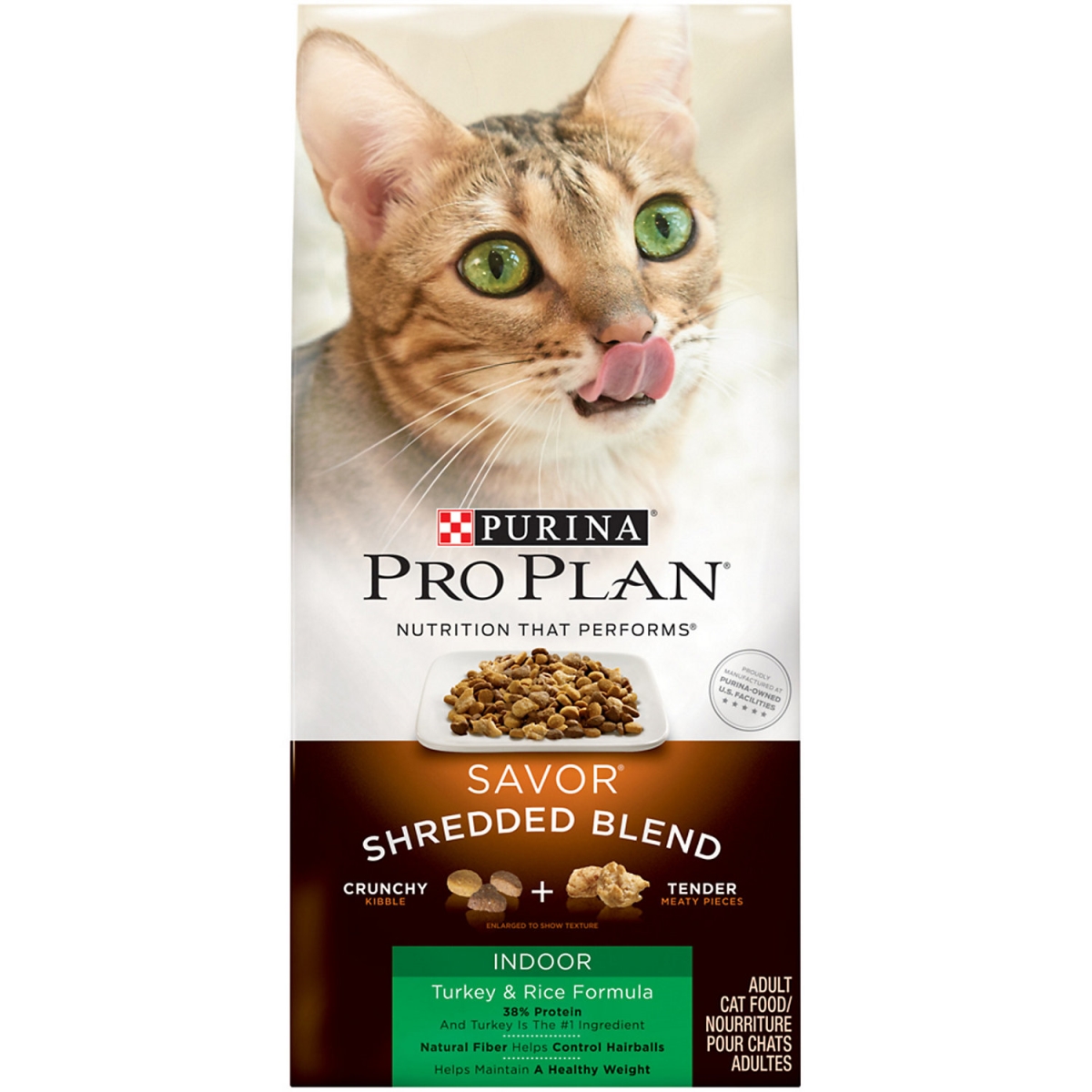 381364 Pro Plan Savor Shredded Blend Indoor Turkey & Rice Formula Dry Cat Food - Case Of 6