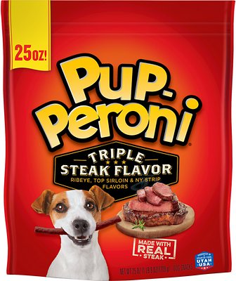 799963 25 Oz Pup-peroni Triple Steak Flavor Dog Treats - Case Of 4
