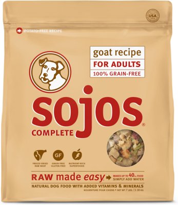 557132 7 Lbs Sojos Complete Goat Recipe Adult Grain-free Freeze-dried Raw Dog Food