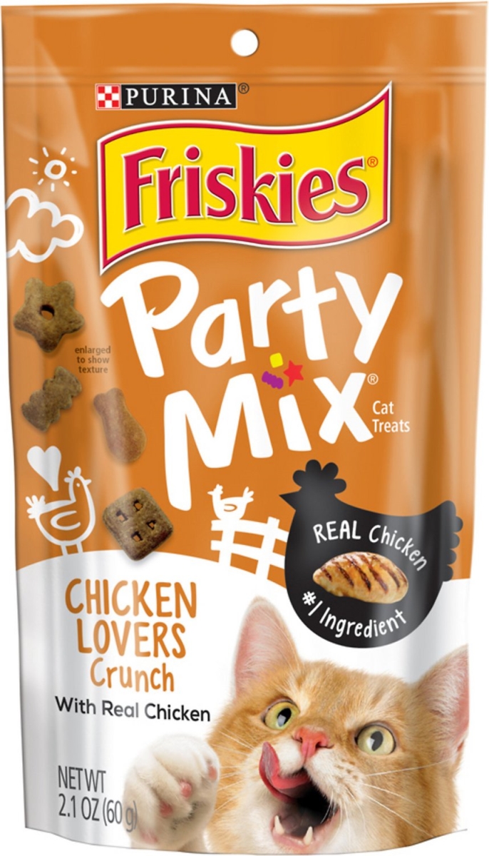 050493 2.1 Oz Friskies Party Mix Crunch Chicken Lovers Cat Treats - Case Of 10