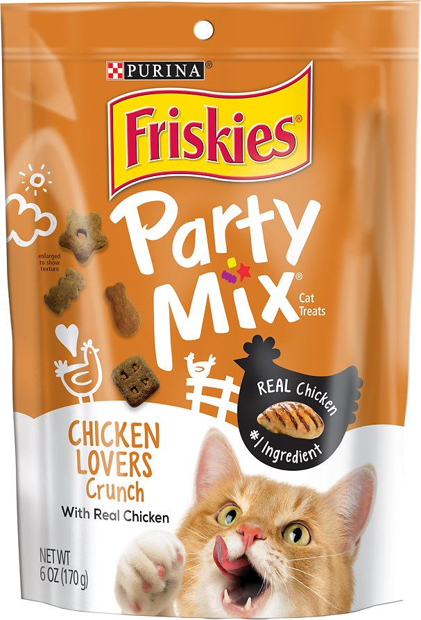 050494 6 Oz Friskies Party Mix Crunch Chicken Lovers Cat Treats - Case Of 6