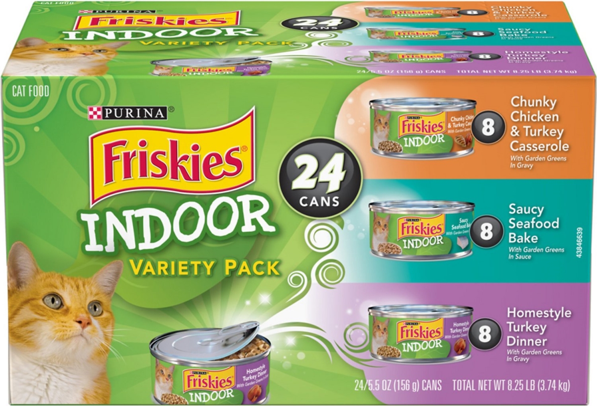 050250 5.5 Oz Friskies Indoor Variety Pack Canned Cat Food - 24 Count