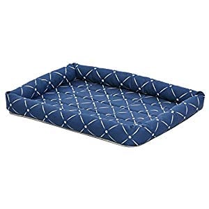 277431 24 In. Quiet Time Couture Ashton Bolster Pet Bed - Blue