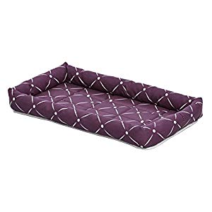 277437 22 In. Quiet Time Couture Ashton Bolster Pet Bed - Plum