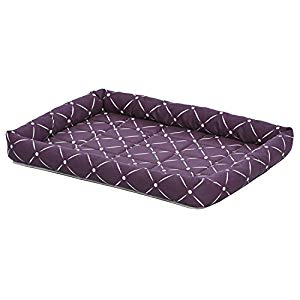 277438 24 In. Quiet Time Couture Ashton Bolster Pet Bed - Plum