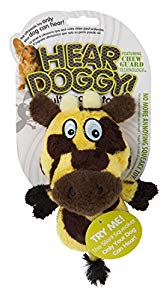 786177 Hear Doggy Mini Flattie Giraffe With Chew Guard Plush Silent Squeak Dog Toy