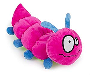 786169 Godog Bugs Caterpillar Plush Dog Toy With Chew Guard - Pink, Large