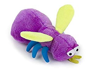 786172 Godog Bugs Fly Plush Squeaker Dog Toy With Chew Guard - Purple, Small