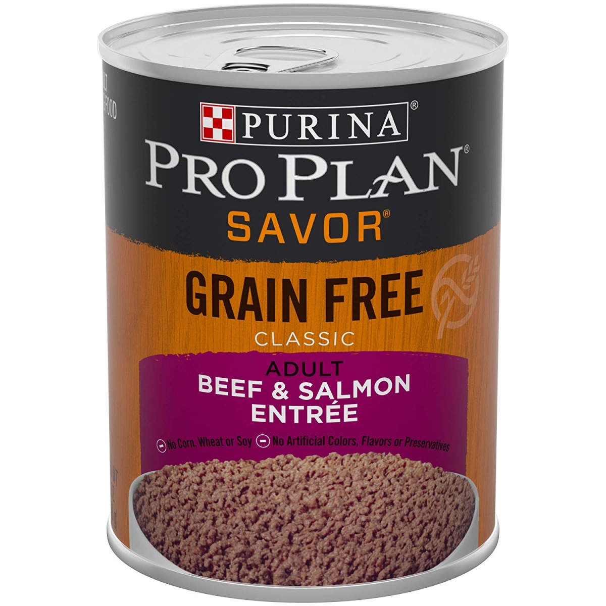 381786 13 Oz Plan Grain Free Classic Adult Canned Wet Dog Food - Beef & Salmon, Pack Of 12