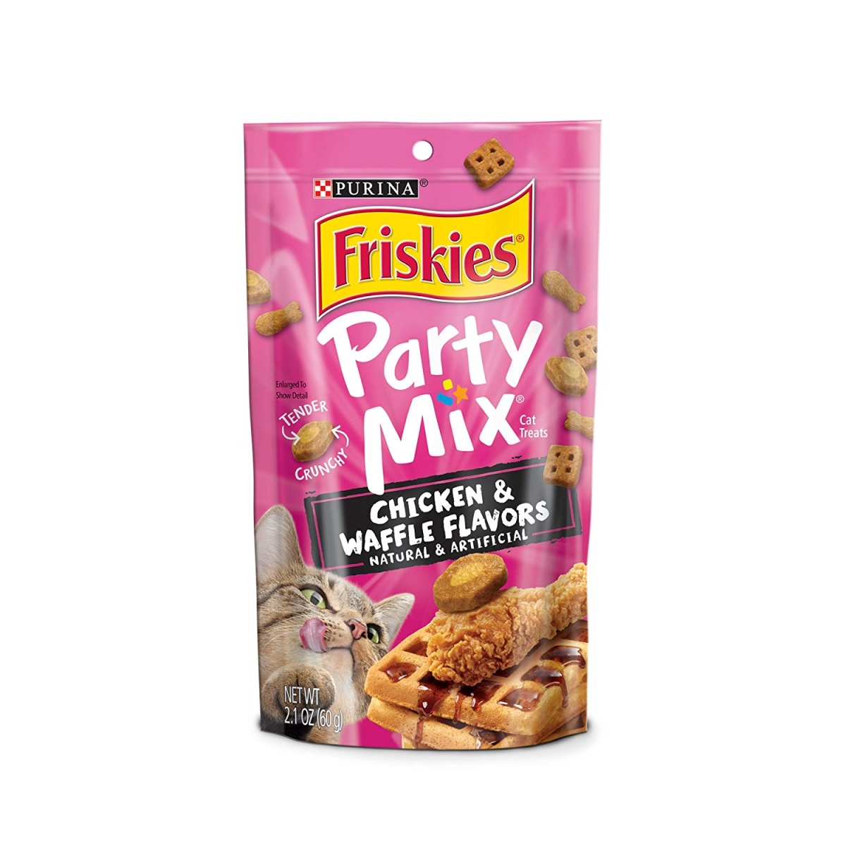 050346 2.1 Oz Friskies Party Mix Chicken & Waffle Flavors Snacks - Pack Of 10