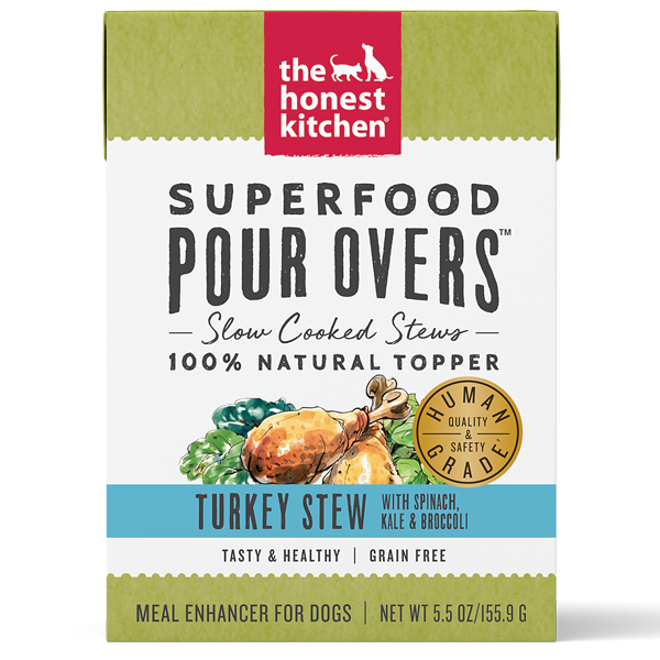 834166 5.5 Oz Dog Pour Overs Grain Free Superfood Turkey Stew Food - Pack Of 12