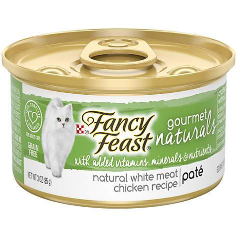 050820 3 Oz Fancy Feast Gourmet Naturals Grain Free Pate White Meat Chicken Recipe Adult Wet Cat Food - Pack Of 12