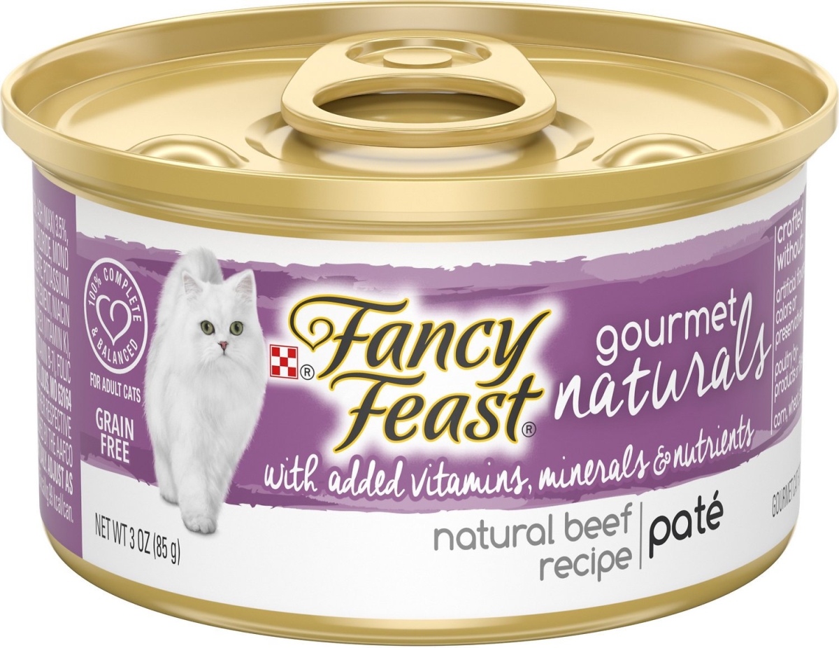 050826 3 Oz Fancy Feast Gourmet Naturals Grain Free Pate Tender Beef Recipe Adult Wet Cat Food - Pack Of 12
