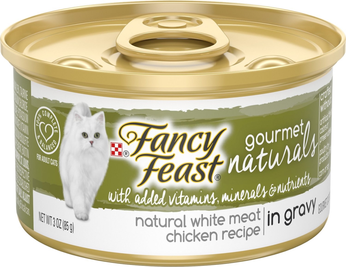 050828 3 Oz Fancy Feast Gourmet Naturals Grain Free White Meat Chicken Recipe In Gravy Adult Wet Cat Food - Pack Of 12