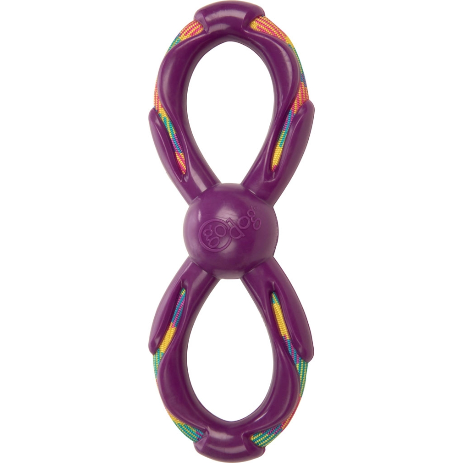 Go Dog 437418 Figure 8 Rope Tek Dog Toys, Purple - Small