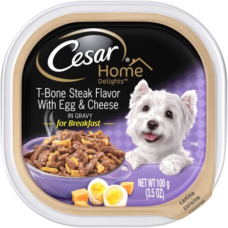 798691 3.5 Oz Home Delights T-bone Steak Egg & Cheese Flavor In Sauce Canine Cuisine Plastic Container