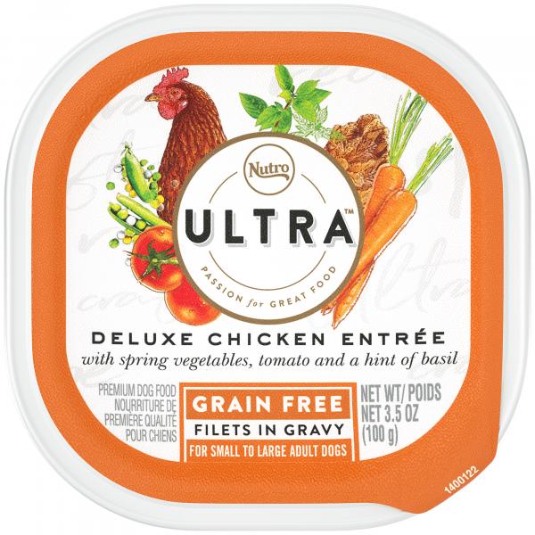 792280 3.5 Oz Deluxe Chicken Entree Filet In Gravy Premium Dog Food Tray