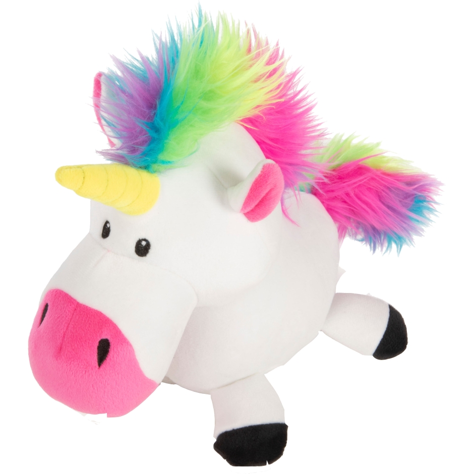 786185 Unicorns Durable Plush Dog Toy, White - Small