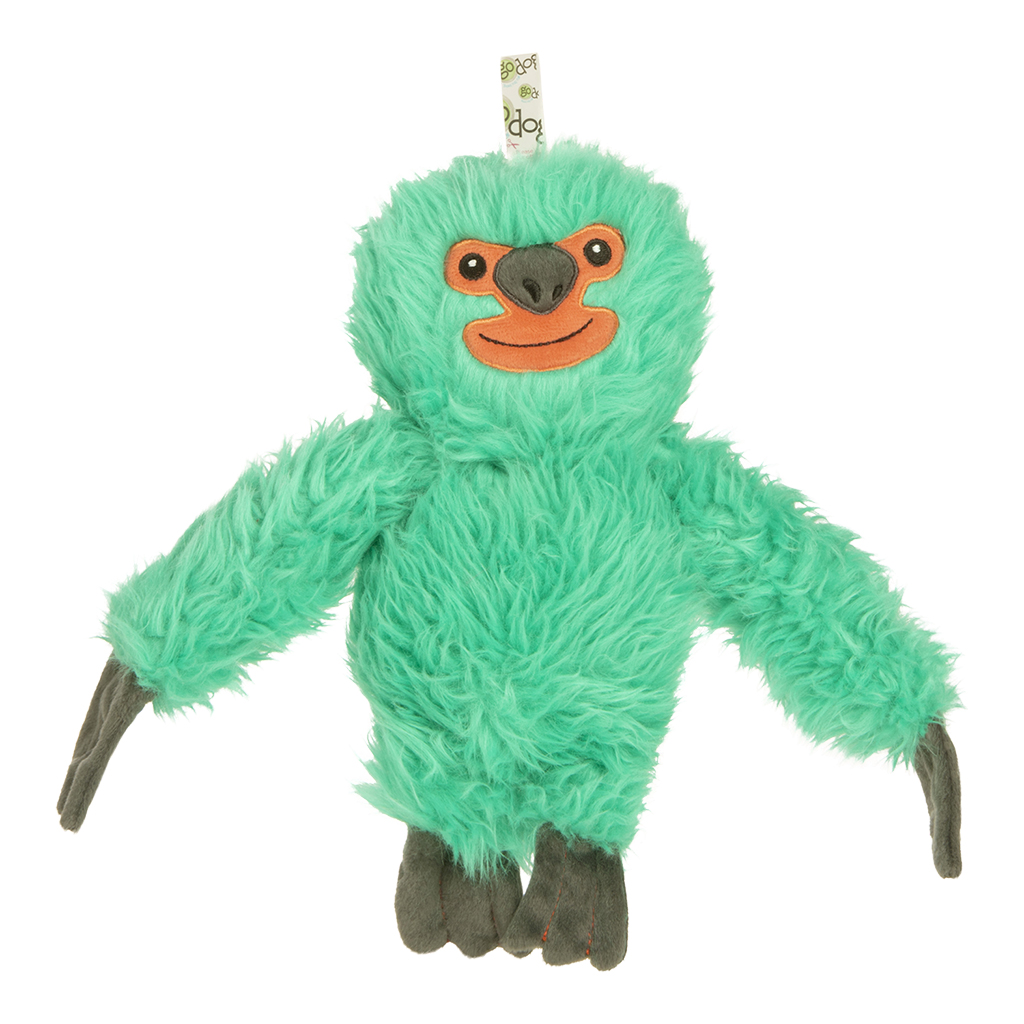 786182 Fuzzy Sloth Plush Dog Toy, Teal - Large