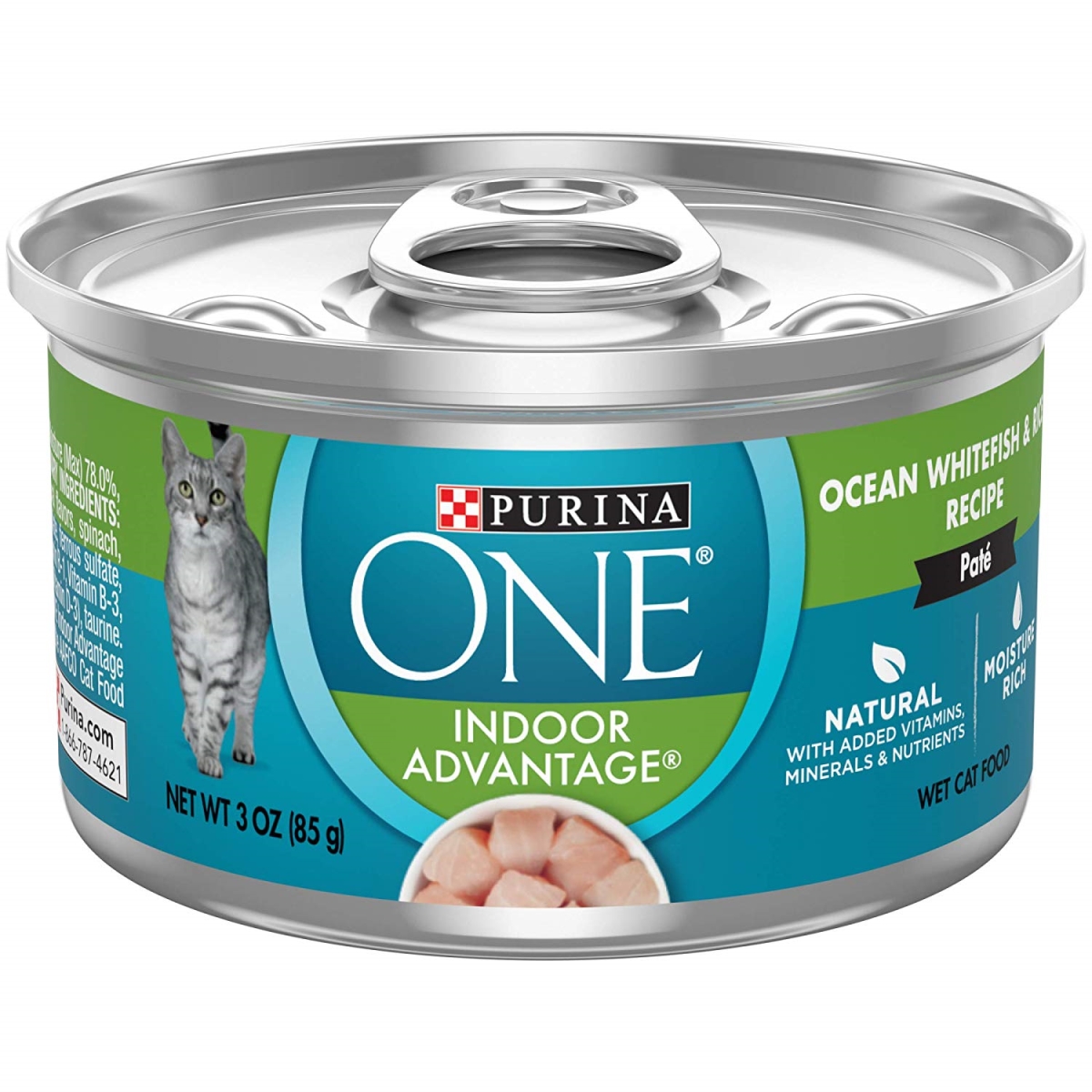 Purina 178892 3 Oz One Indoor Advantage Ocean Whitefish & Rice Recipe For Cat, Case Of 12