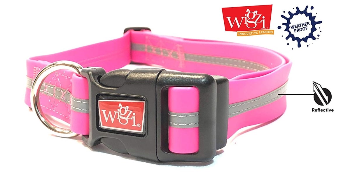 748036 Weatherproof Reflective Adjustable Collar, Pink - Medium