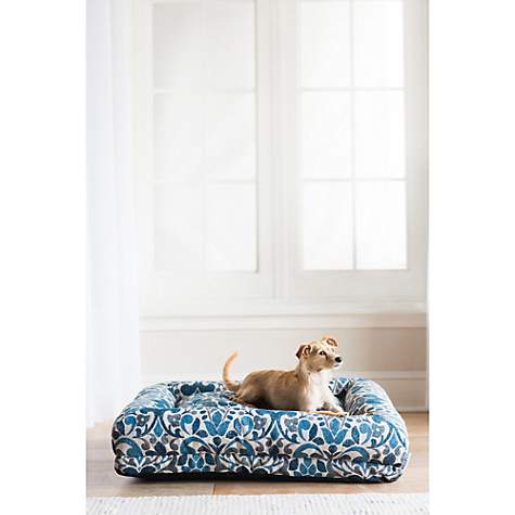 290580 28 X 36 In. Rosie Lounger Blue Jacquard Dog Bed