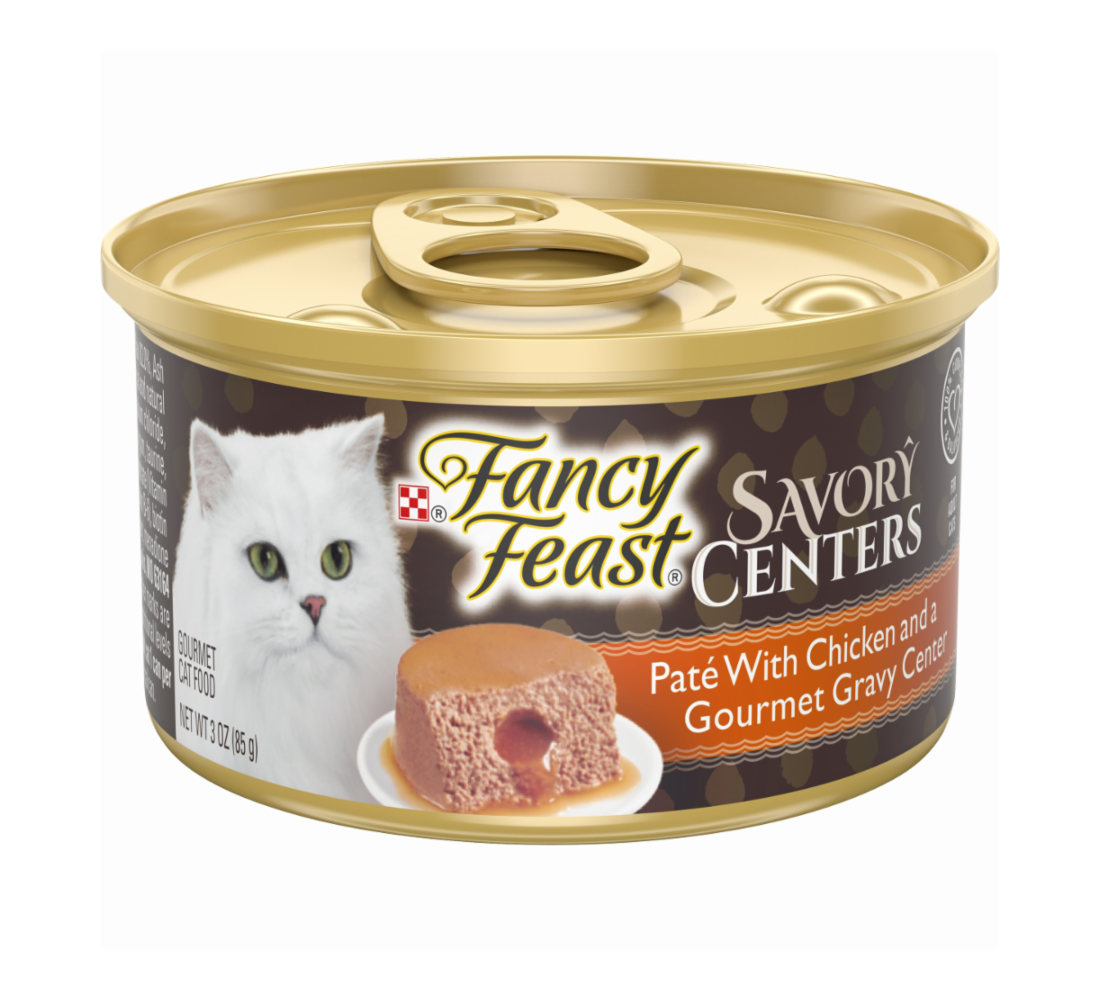 Purina 050556 3 Oz Fancy Feast Savory Centers Pate With Chicken & Gourmet Gravy Center Wet Cat Food, Case Of 24