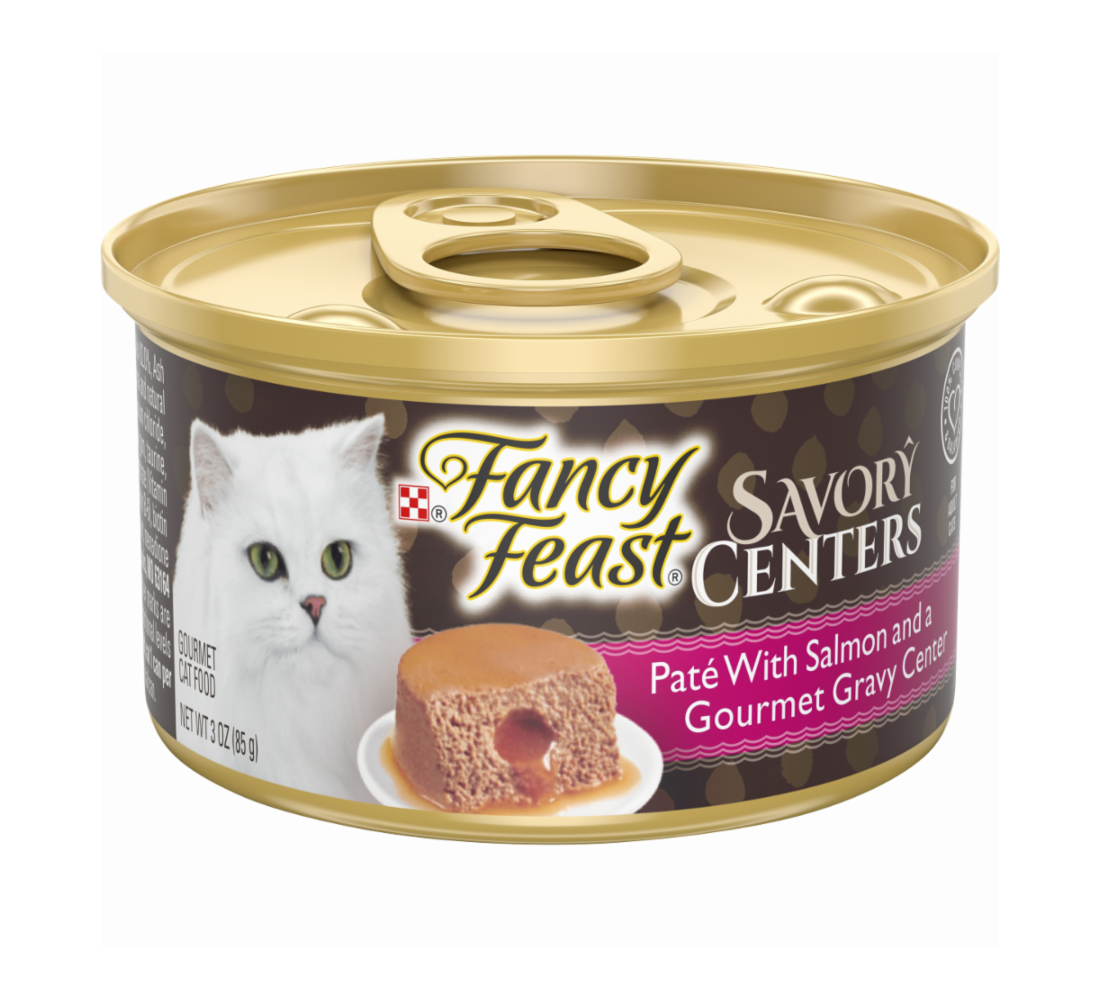 Purina 050558 3 Oz Fancy Feast Savory Centers Pate With Salmon & Gourmet Gravy Center Wet Cat Food, Case Of 24