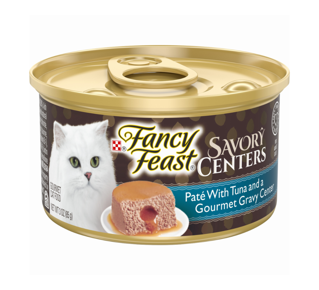 Purina 050560 3 Oz Fancy Feast Savory Centers Pate With Tuna & Gourmet Gravy Center Wet Cat Food, Case Of 24