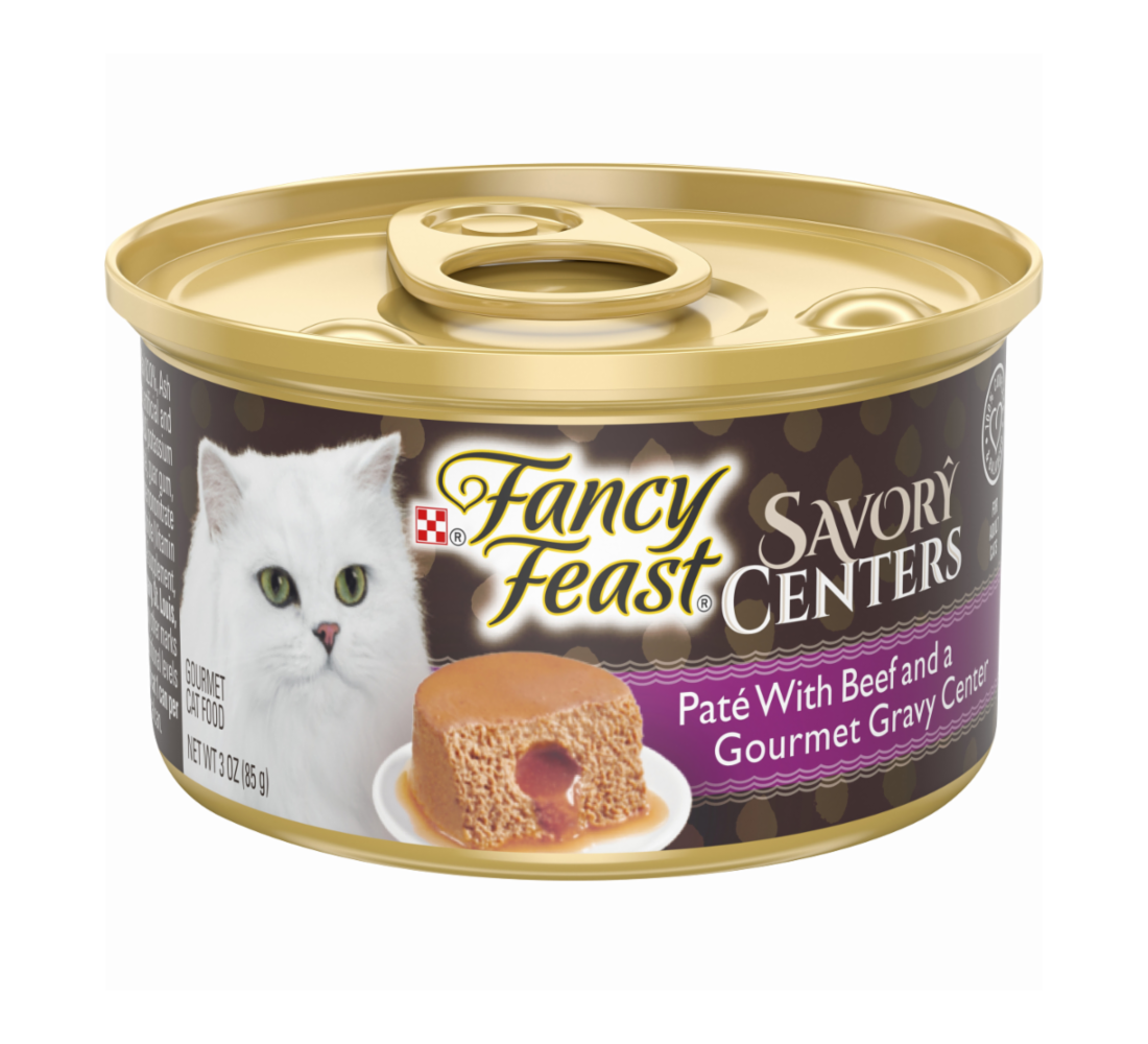 Purina 050562 3 Oz Fancy Feast Savory Centers Pate With Beef & Gourmet Gravy Center Wet Cat Food, Case Of 24