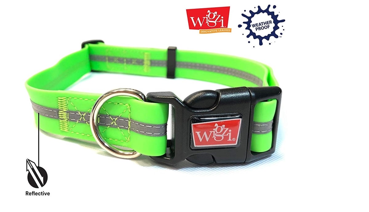 748035 Weatherproof Reflective Adjustable Collar, Green - Medium