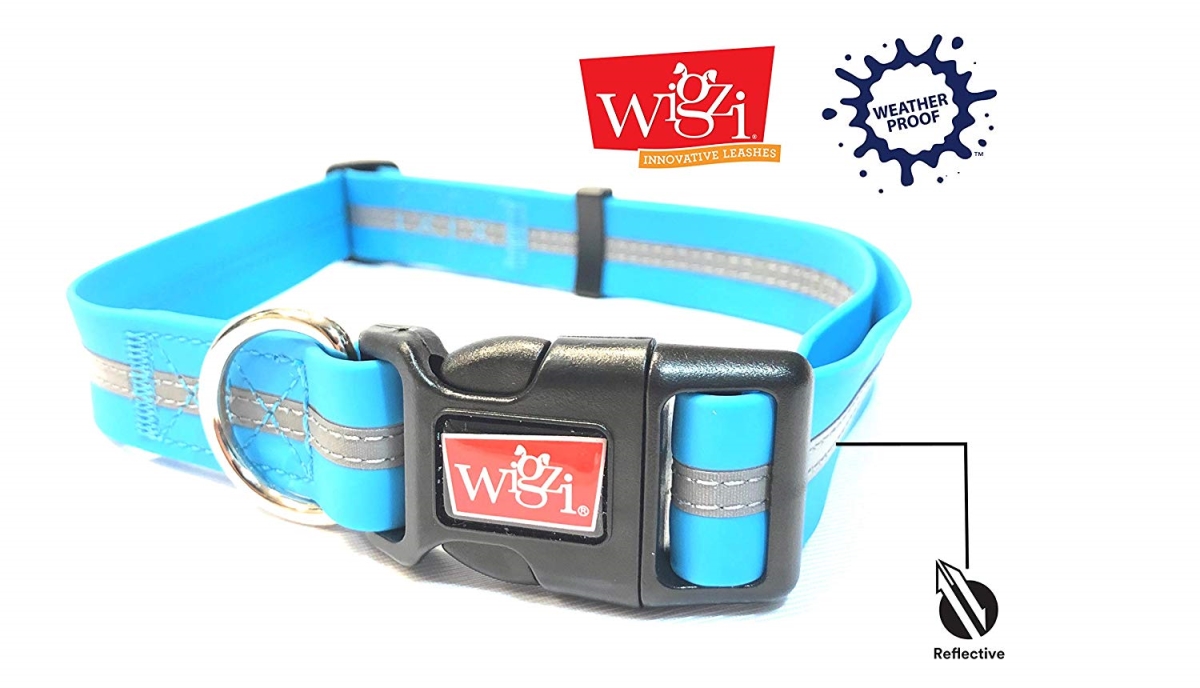 748034 Weatherproof Reflective Adjustable Collar, Blue - Medium