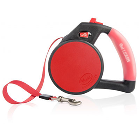 748053 Reflective Retractable Gel Leash, Red - Medium