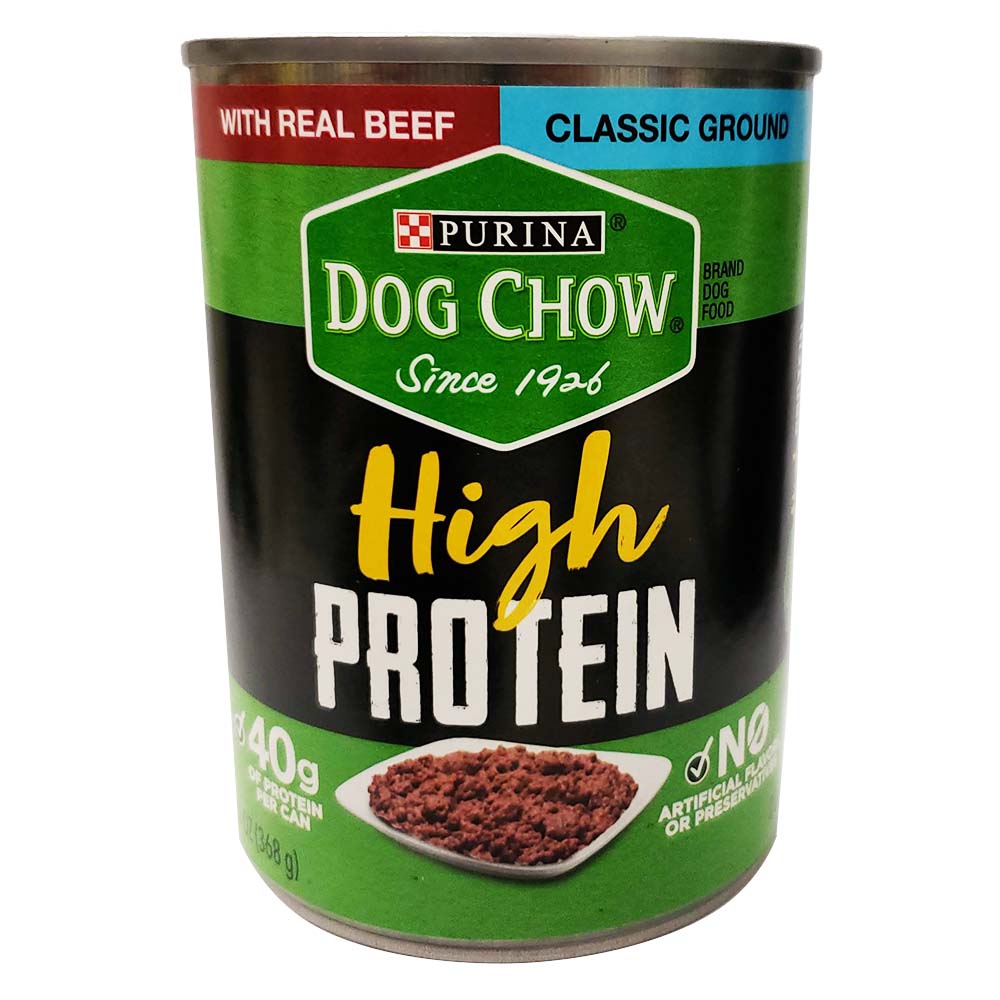 178832 13 Oz Dog Chow High Protein Ground Beef - Pack Of 12