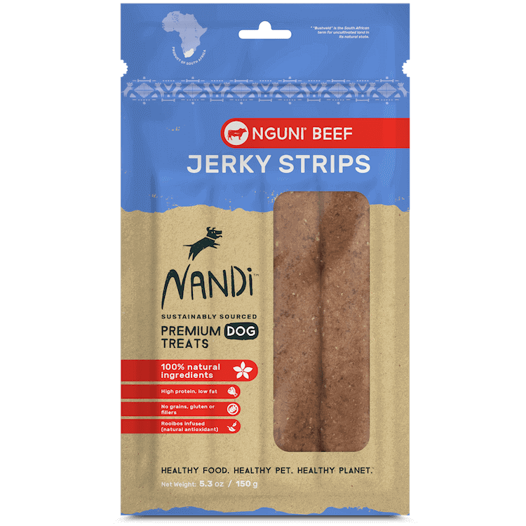 098007 5.3 Oz Nguni Beef Jerky Strips Dog Treats