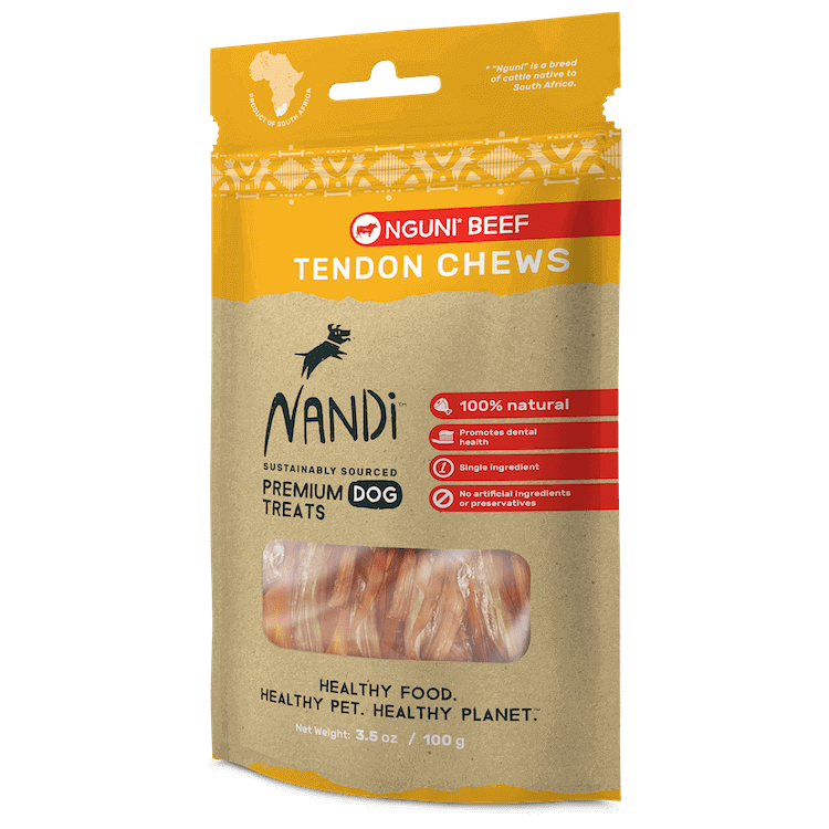 098011 3.5 Oz Nguni Beef Tendon Chew Dog Treats