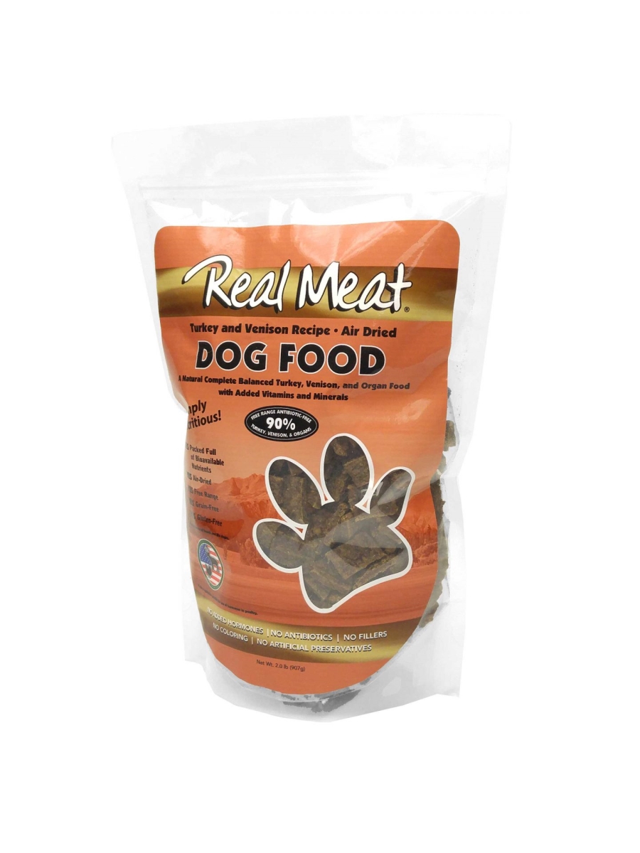 Real Meat 828223 Air Dried Turkey & Venison Dog Food - 2 Lbs