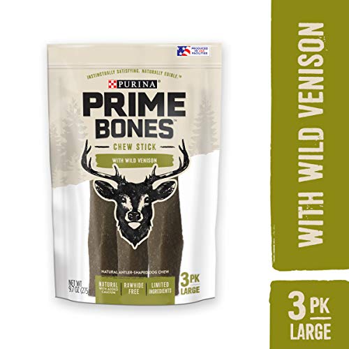 381694 9.7 Oz Prime Bones Steak & Venison Chew, Large - Pack Of 6