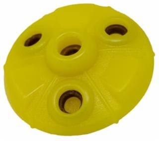 713096 Treat Ringer Flex Grip Ufo Dog Toy, Yellow - Large
