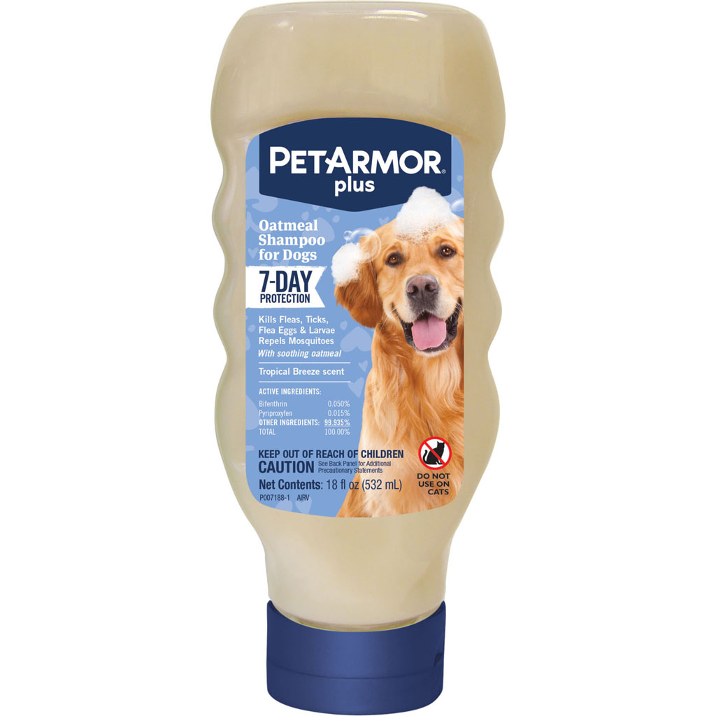 183118 18 Oz Petarmor Plus Tropical Breeze & Oatmeal Shampoo For Dogs