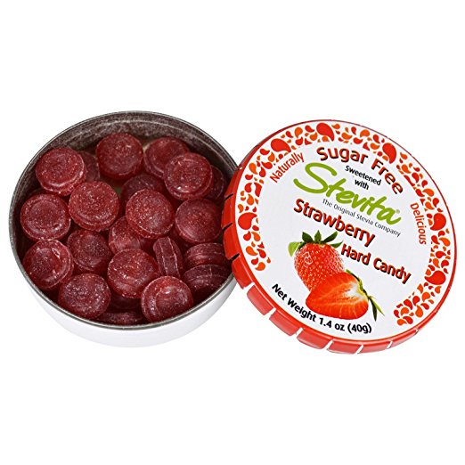 497503c 6-1.4 Oz Sugar Free Sweet Hard Candy Strawberry - 6 Tins
