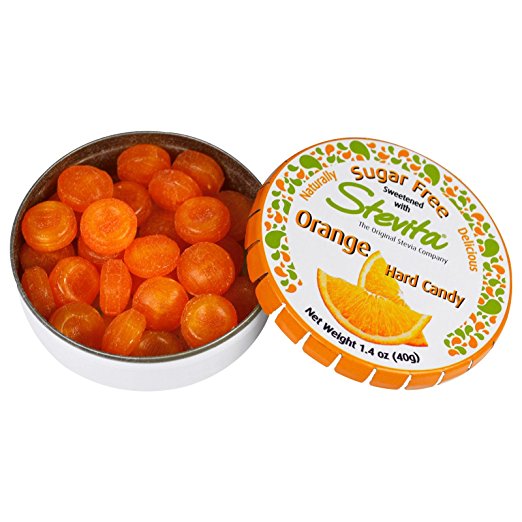 497505c 6-1.4 Oz Sugar Free Sweet Hard Candy Orange - 6 Tins